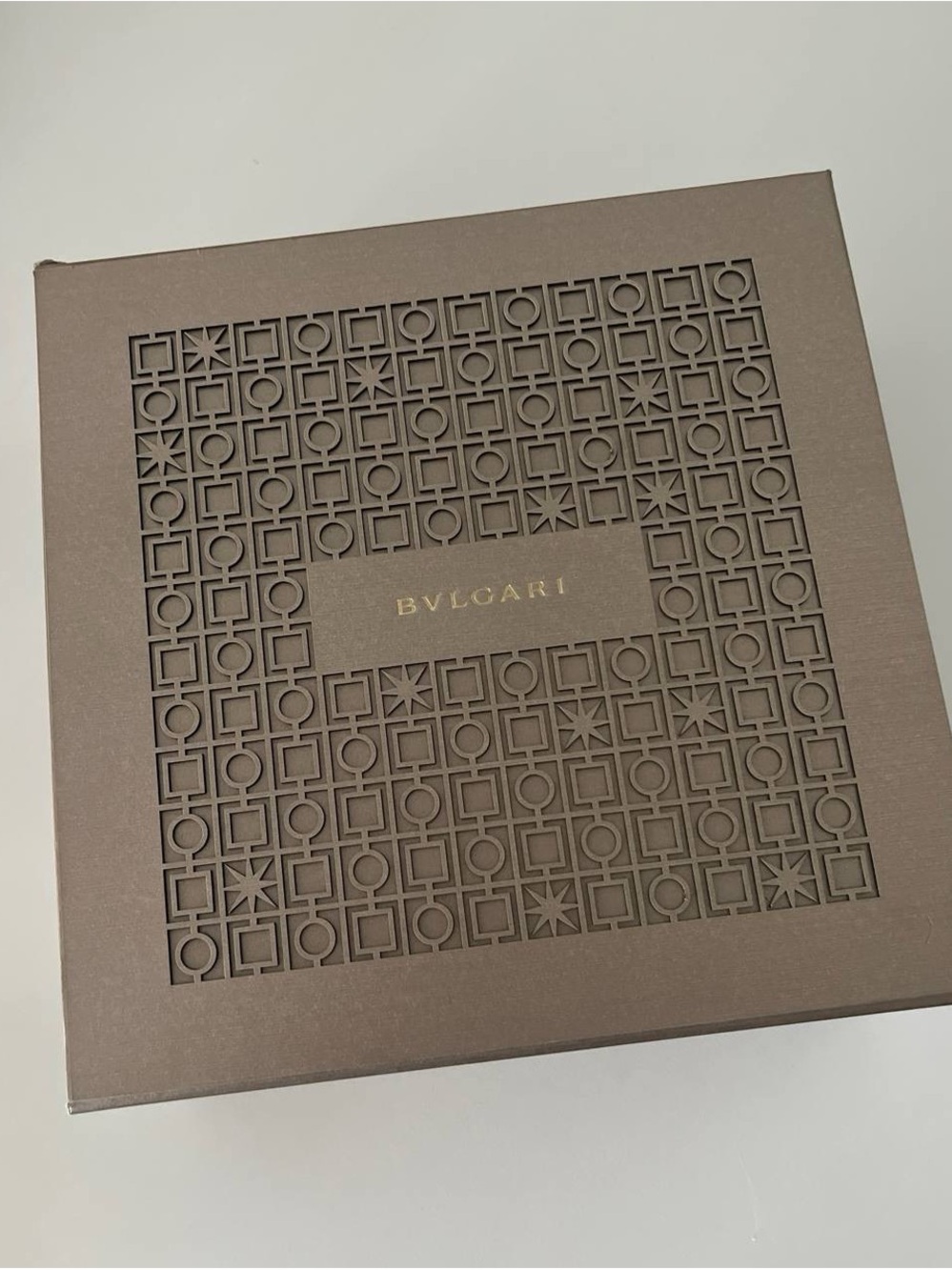 Bulgari Brown Decorative Storage Box with Gold Logo
